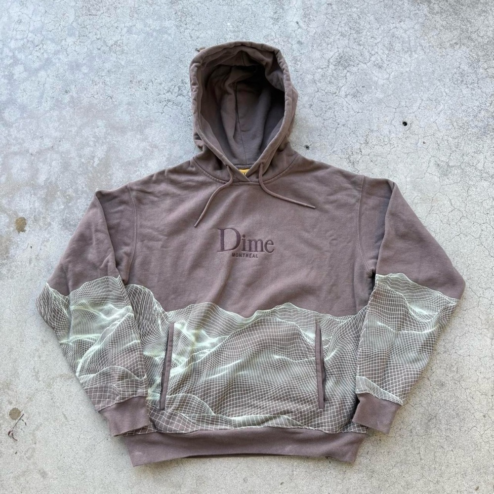 Dime Montreal Landscape Embroidered Brown Hoodie